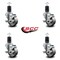Service Caster 3'' Semi Steel Swivel 1-5/8'' Expanding Stem Caster Set with Brake, 4PK SCC-EX20S314-SSS-TLB-158-4 - alternate 3